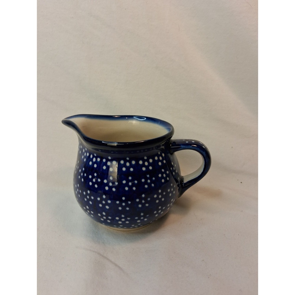 Boleslawiec Polish Pottery -8 oz. 3 1/2" Blue Small Pitcher/Creamer